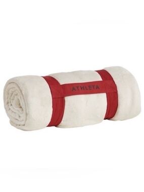 Athleta Fleece Blanket “Double Cozy Karma” 54x70" Cream Thick!! Like New